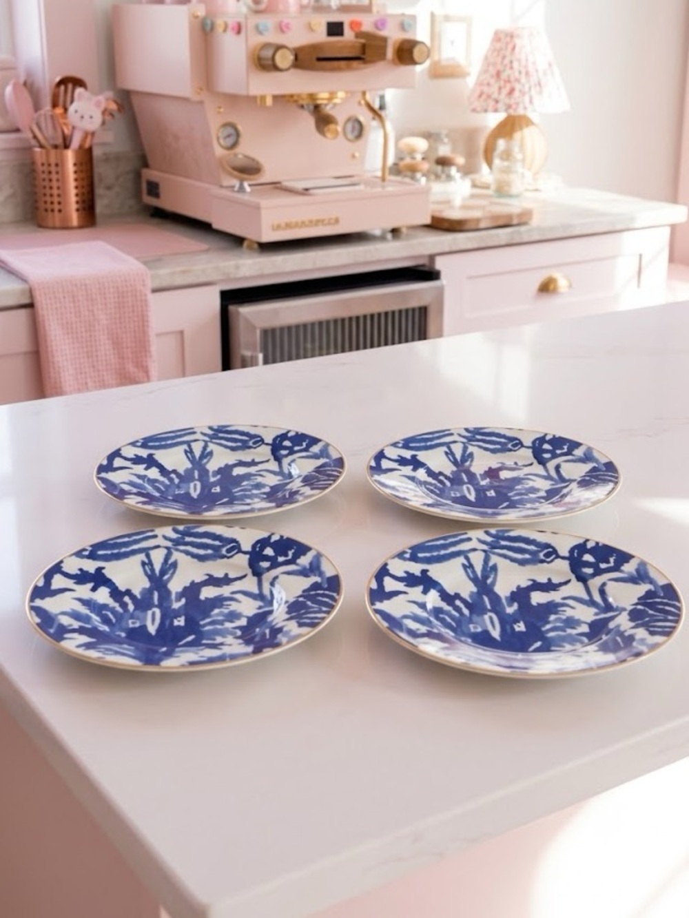 Nieman Marcus Blue and White Porcelain Dinner Plates - Set of 4